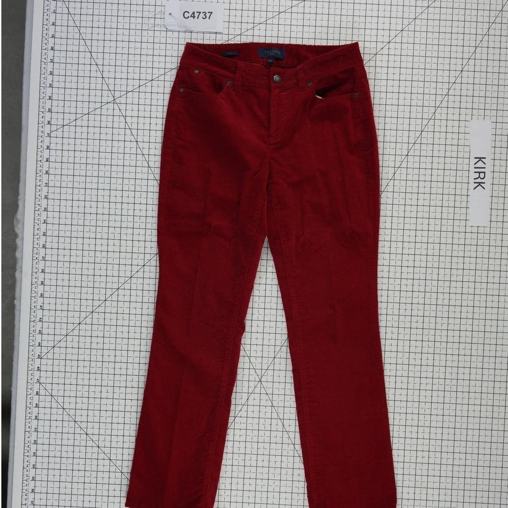 Talbots‎ Corduroy Pants Women's Size 6P Petite Burgundy Red Curvy Straight Leg